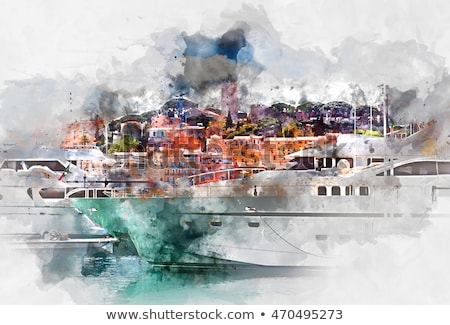 Foto stock: Picture Of Port Of Cannes Old City At The French Riviera France