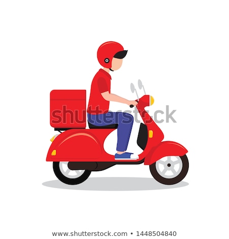 Stok fotoğraf: Courier Delivery Man Icon Vector Illustration