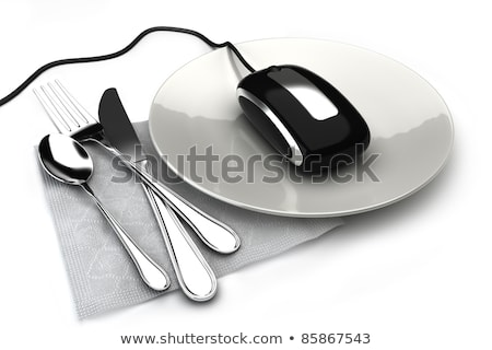 Foto stock: Online Order Concept With Tableware