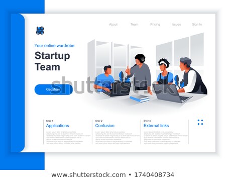 Stockfoto: Productive Team Communication Isometric 3d Landing Page