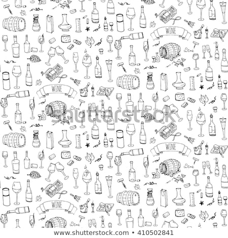 Stockfoto: Tasting Wine Icons Pattern