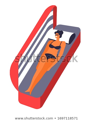 Stock photo: Woman Sunbathing In Solarium Spa Skincare Vector