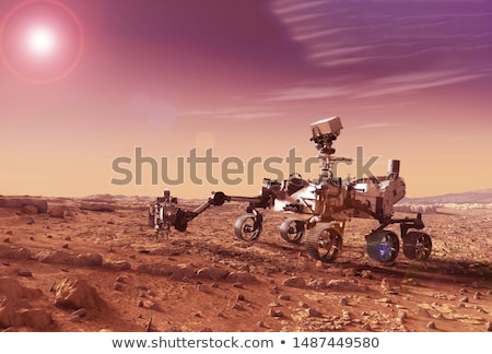 Foto stock: Curiosity Rover Exploring The Surface Of Mars