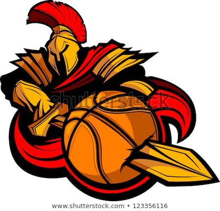 Сток-фото: Spartan Trojan Basketball Sports Mascot