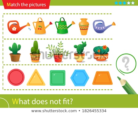 Сток-фото: Childish Shape Learning Match Game Vector Template