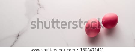 Foto stock: Egg On Marble Table As Minimalistic Food Flat Lay Top View Food