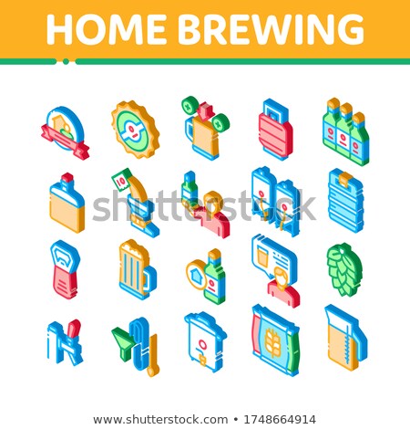 Home Brewing Beer Isometric Icons Set Vector Foto stock © pikepicture