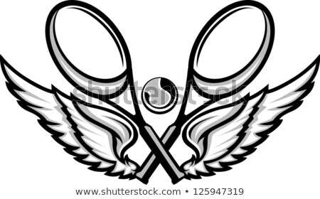 Tennis Racquet And Wings Emblem Vector Images Stock fotó © ChromaCo