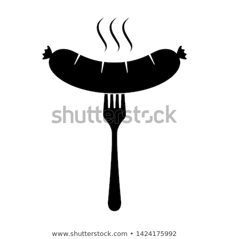 Zdjęcia stock: Hot Sausage On A Fork