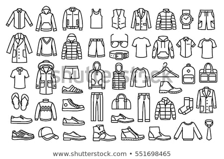 Stock photo: Clothes Icon Set In Black