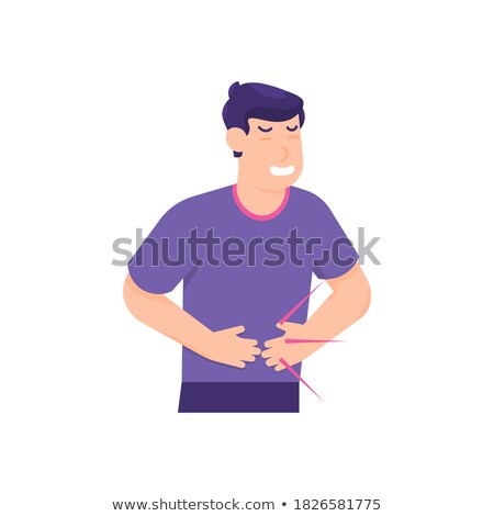 Foto stock: Man With Constipation Grimacing In Pain