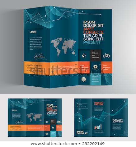 Stock fotó: Blue Business Brochure Template For Your Company