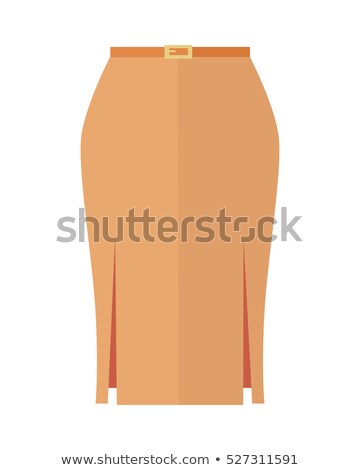 Stock fotó: Orange Pencil Skirt With Belt Flat Vector Icon