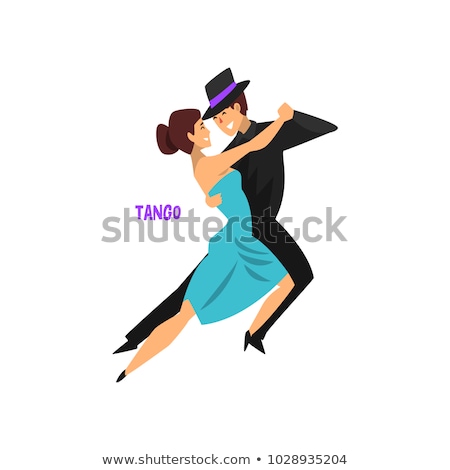 Сток-фото: Dancing Club Poster Couple Dancing Beautiful Professional Dancers Perform Tango Dance With Passion