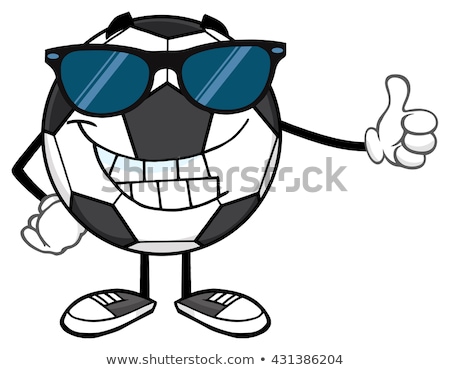 Stok fotoğraf: Cute Soccer Ball Cartoon Mascot Character Giving A Thumb Up