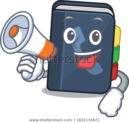 Foto stock: Book Mascot Megaphone Illustration