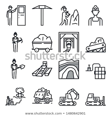 Stockfoto: Bitcoin Currencies Icons Set And Workers Vector