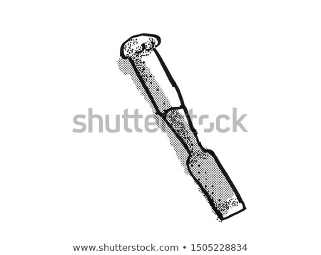 Zdjęcia stock: Chisel Woodworking Hand Tool Cartoon Retro Drawing