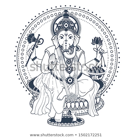 Stok fotoğraf: Lord Ganesh Linear Style Icon