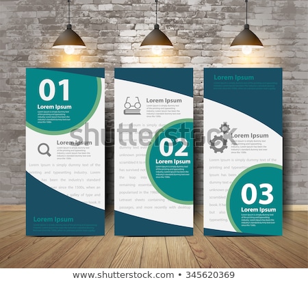 Stock photo: Roll Up Exhibition Stand With Modern Lamps Vector