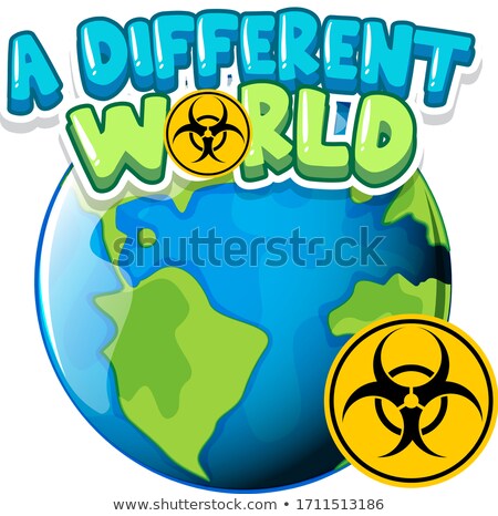 Stock fotó: Font Design For Word A Different World With Biohazard Sign