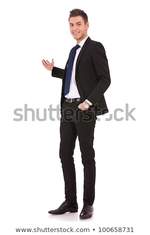 Foto stock: Happy Business Man Giving Presentation