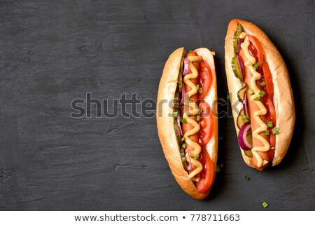 Stock fotó: Slices Of Meat With Marinated Cucumbers