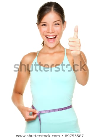 Happy Girl With Tape Measure Stockfoto © Ariwasabi