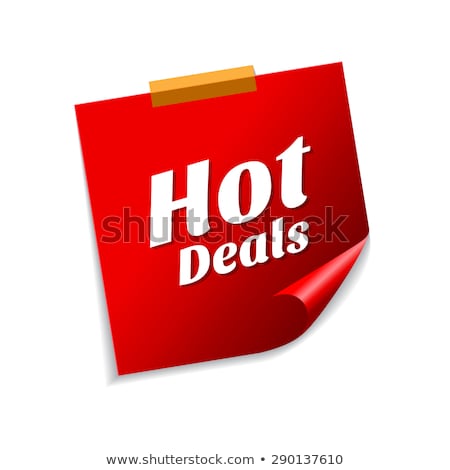 Stock photo: Hot Deals Red Sticky Notes Vector Icon Design