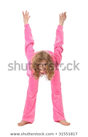 Stock photo: Girl In Pink Clothes Represents Letter H