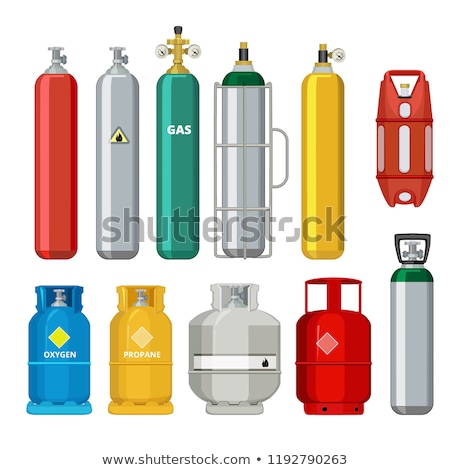 Foto stock: Gas Cylinders On White