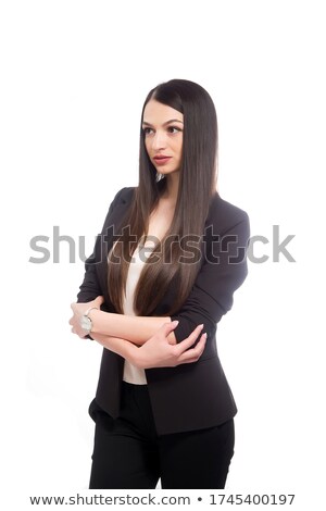 Сток-фото: Black Jacket Pants Business Woman Success Positive