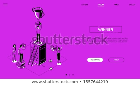 Stock fotó: Winners Concept - Flat Design Style Colorful Banner