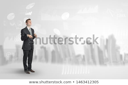 Stockfoto: Sleepless Businessman With City And Report In A Dream Concept