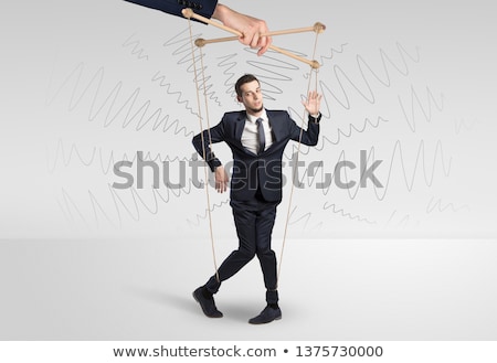 Foto stock: Puppet Businessman With Doodle Lines Around