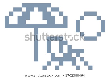 Stockfoto: Deck Beach Chair Pixel 8 Bit Video Game Art Icon
