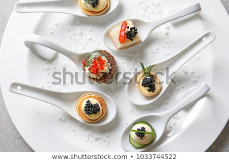 Stock foto: Canapes With Red Caviar