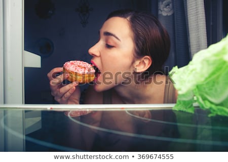 Foto stock: Hungry Woman At Night