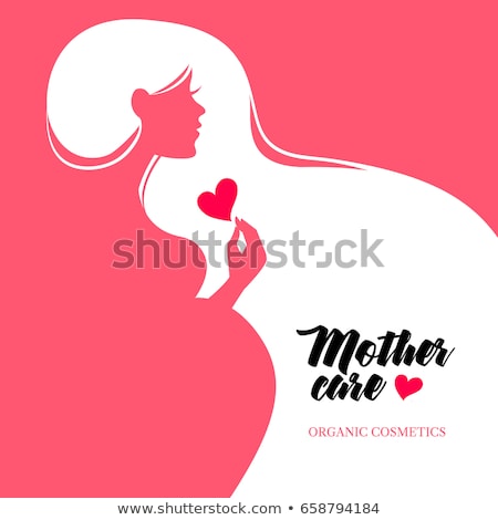 Stok fotoğraf: Beautiful Woman Silhouette With Heart