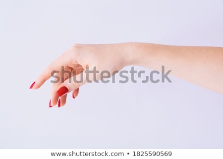 Foto stock: Woman Hand With Red Nails Manicure