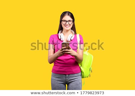 Foto stock: Young Woman Wearing Headphones