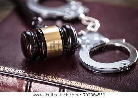 Stok fotoğraf: A Close Up Of Metal Handcuffs