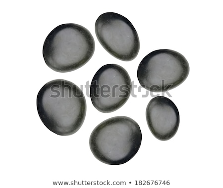 Stock fotó: Smooth Black Basalt Spa Stones