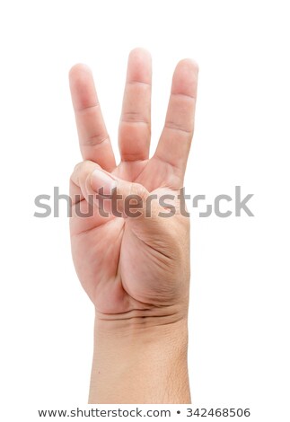 Stock fotó: Three Fingers Being Held In The Air By A Male Hand