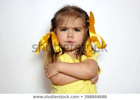 ストックフォト: Sad Girl In Despair Over White Background