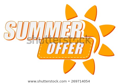 Summer Offer With Sun Sign Flat Design Label Stock photo © marinini