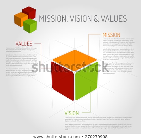 Stockfoto: Mission Vision And Values Diagram - Cube