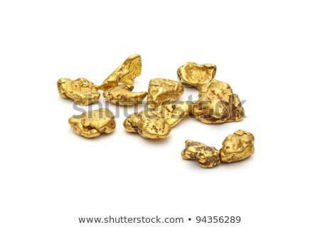 Stock fotó: Handful Of Gold Nuggets Close Up