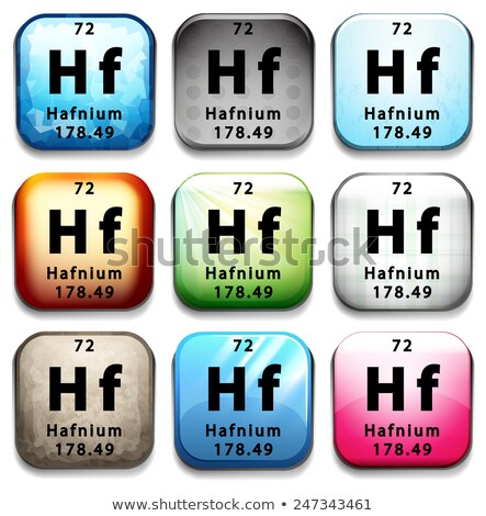 Stock fotó: A Button Showing The Element Hafnium