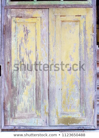 ストックフォト: Background And Texture Of Weathered Ywllow Wooden Planks